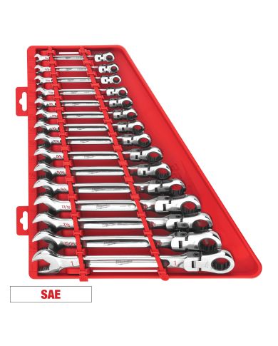 ENS DE CLÉS SAE A CLIQUET TÊTE FLEX.15PC - 48-22-9413