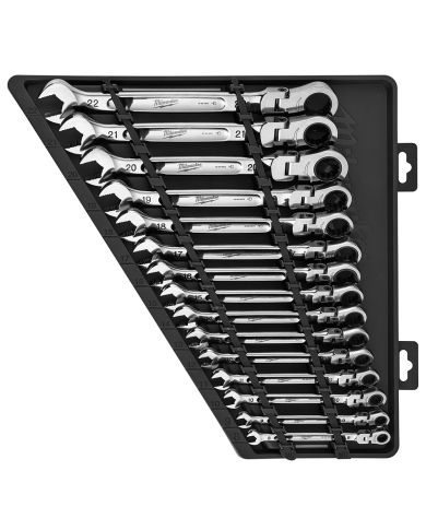 ENS DE CLÉS MÉT.A CLIQUET TÊTE FLEX.15PC - 48-22-9513